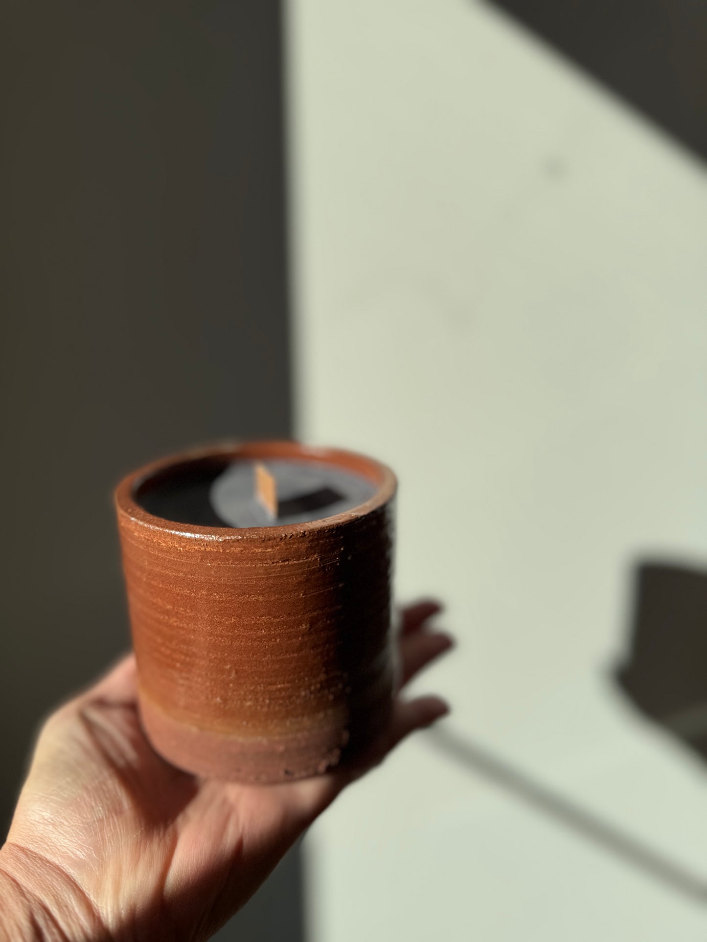 Kaars met houten lont